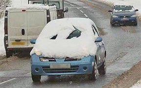 Winter Driving Blocked Windscreen